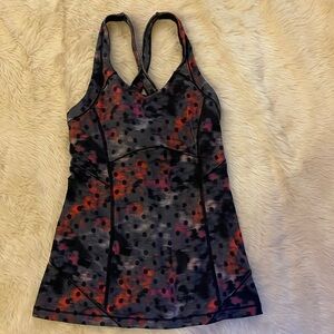 Lululemon Womens Kanto Catch Me Tank Size 4 Windy Blums Top Purple Multicolor